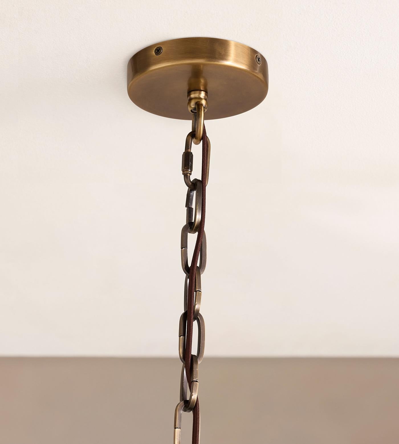 Large Glass Chandelier - Swirled White & Antique Brass 80cm Casalolalights Luxury Lamps for Interior Designers
