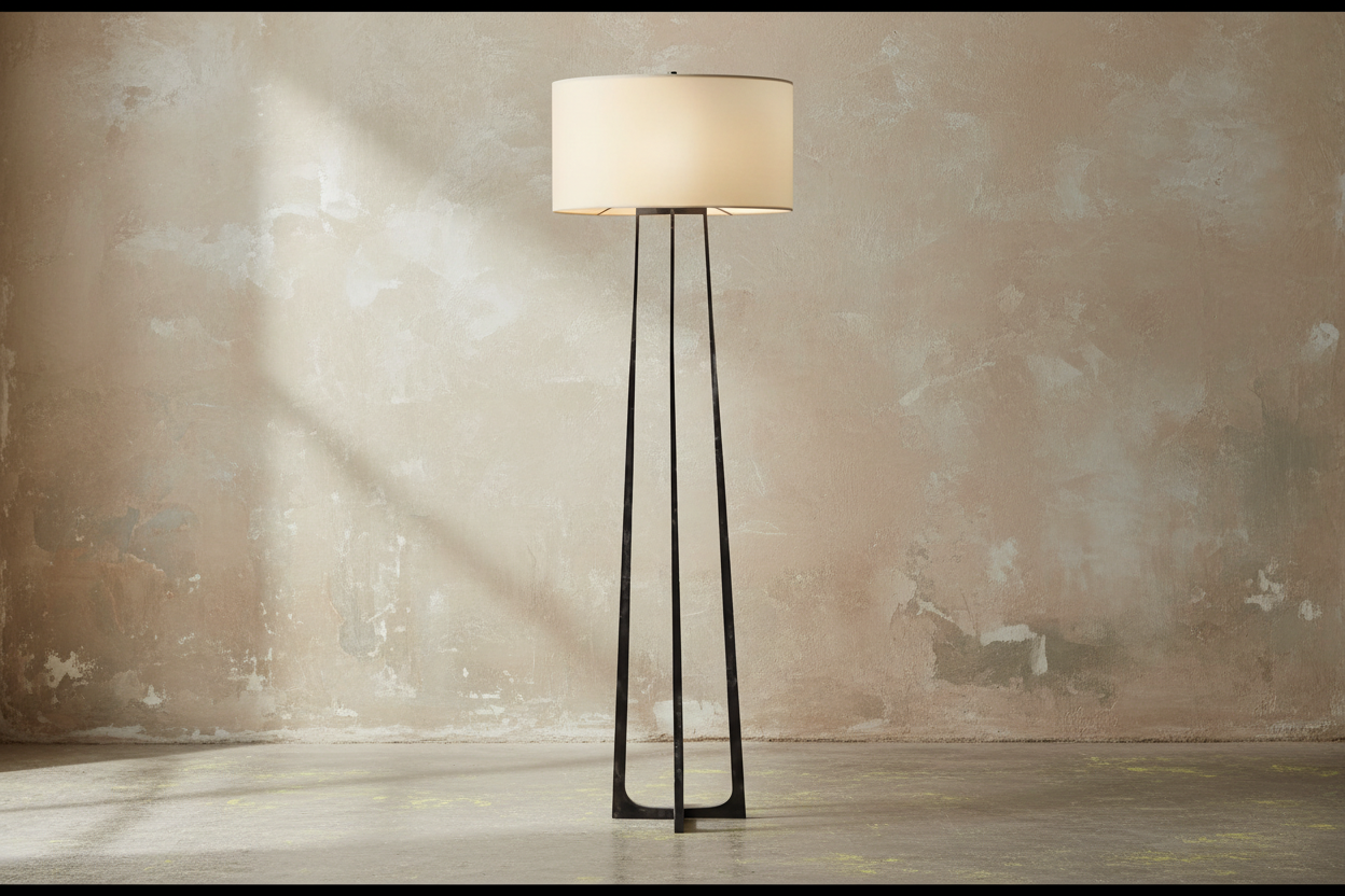 Modern Black Iron Floor Lamp with Drum Shade – Tall Designer Lighting for Living Room Casalolalights Luxury Lamps