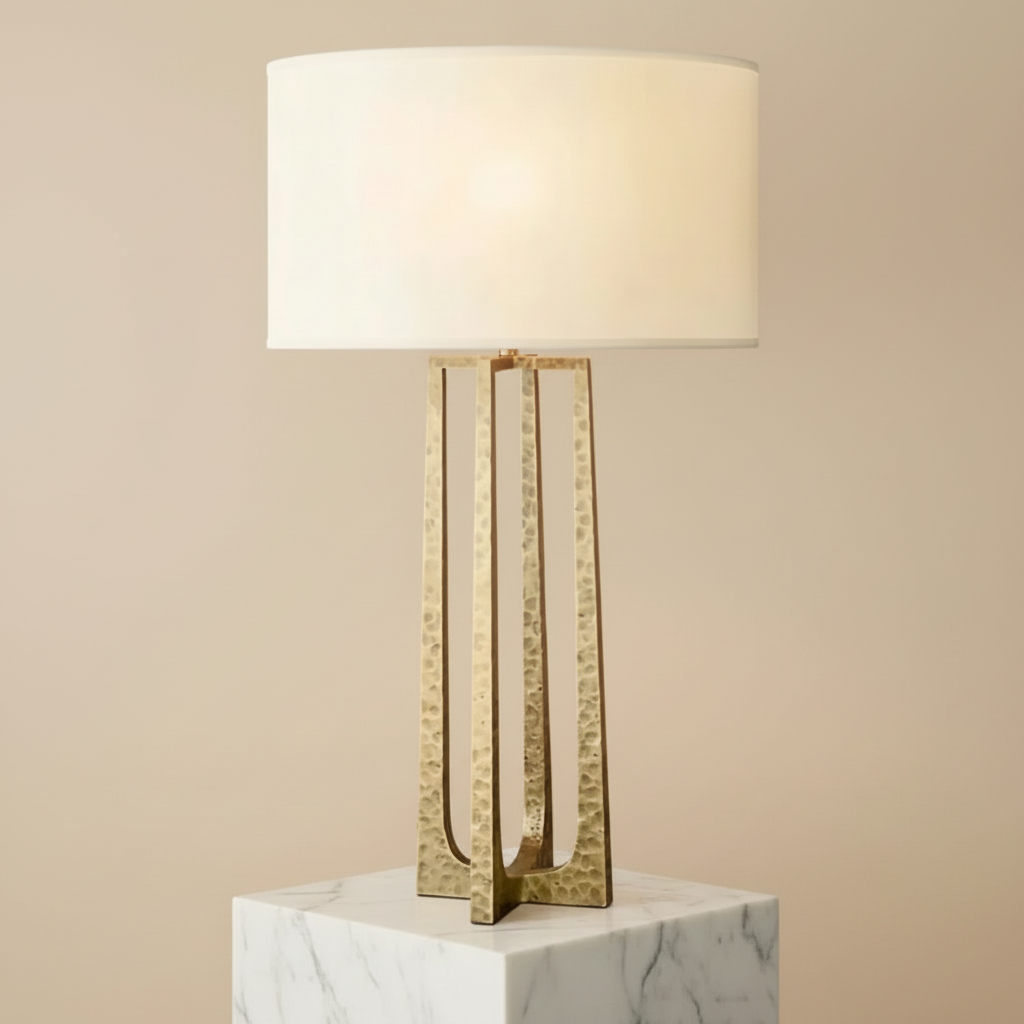 Sculptural Hammered Copper Table Lamp | CLHJRH053
