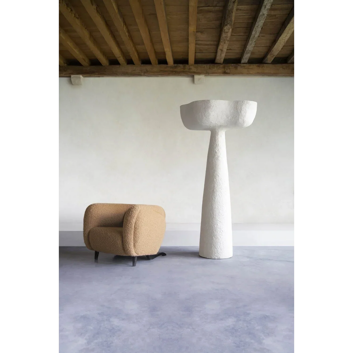 Tall Plaster Floor Lamp | Monolithic Uplight Sculptural Wabi-sabi Minimalist Living Room Casalolalights Luxury Lamps