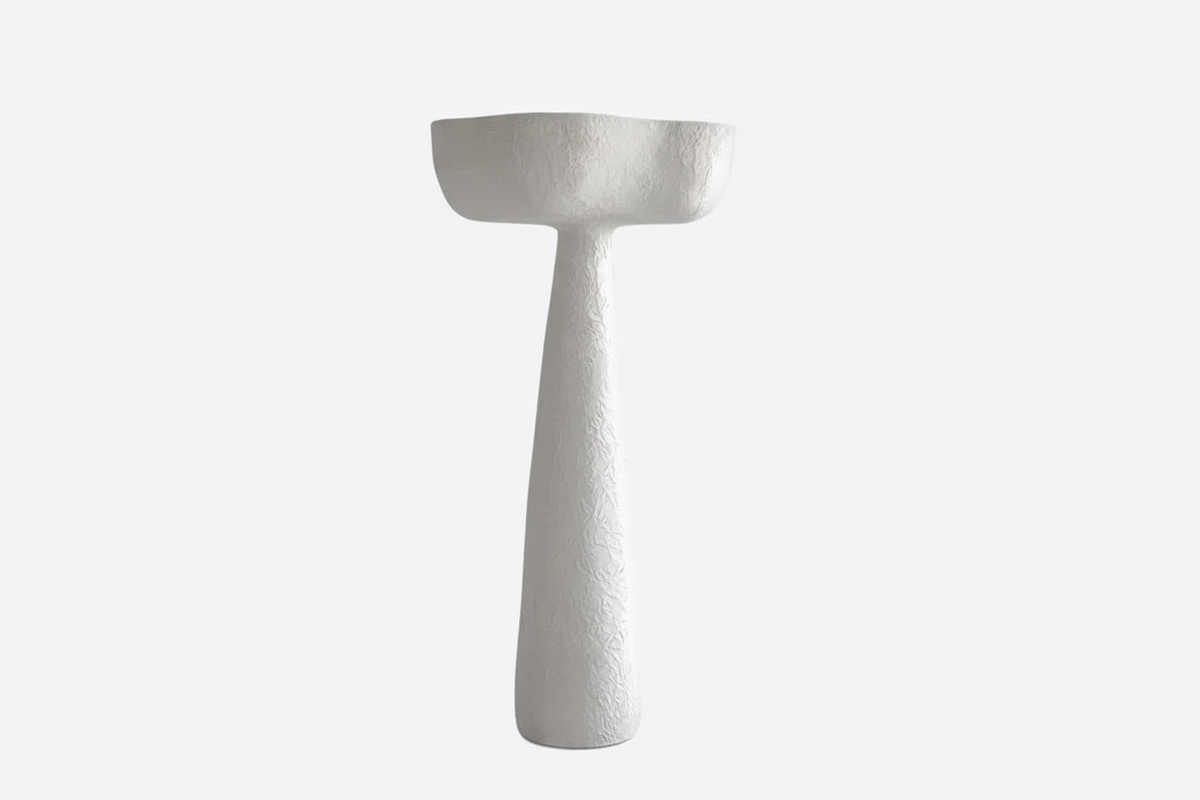 Tall Plaster Floor Lamp | Monolithic Uplight Sculptural Wabi-sabi Minimalist Living Room Casalolalights Luxury Lamps
