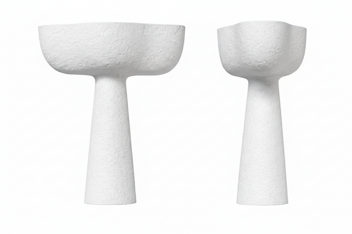 Tall Plaster Floor Lamp | Monolithic Uplight Sculptural Wabi-sabi Minimalist Living Room Casalolalights Luxury Lamps
