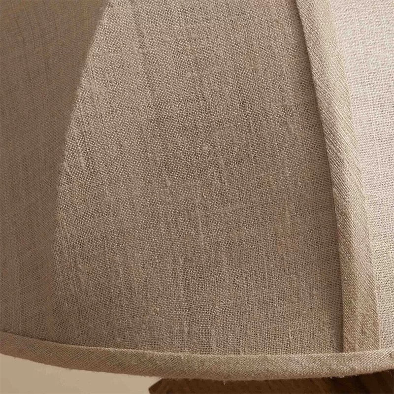 Reclaimed Wood Table Lamp | Wabi-sabi Organic Design | Hand-stitched Linen Shade | 38cm Height | Casalola Lights