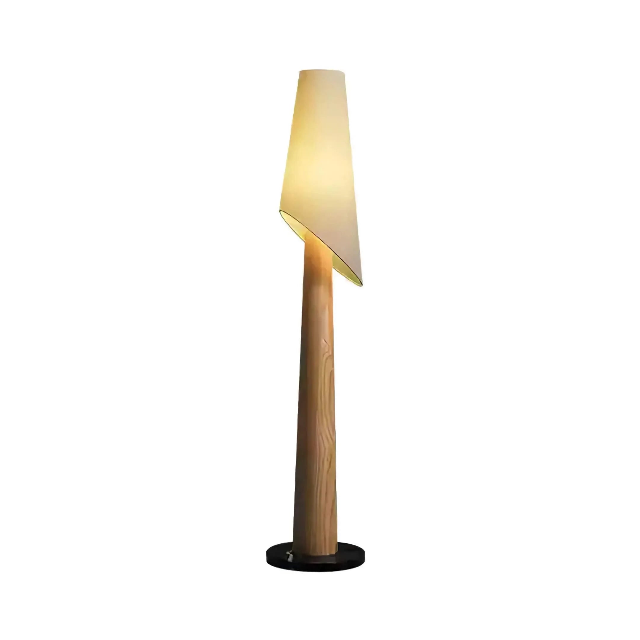 Living Room Black Ash Wood Tapered Floor Lamp – Contemporary Space Saving Accent Lighting with Warm Ambient Soft Glow