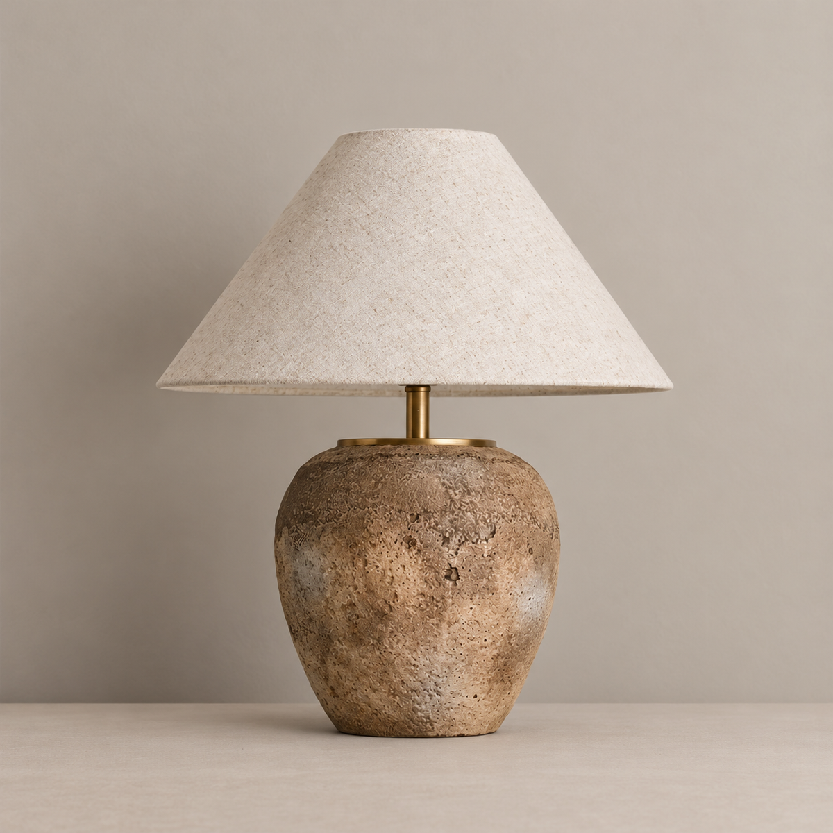 LAMPADA DA TAVOLO IN STILE WABI VINTAGE TAUPE