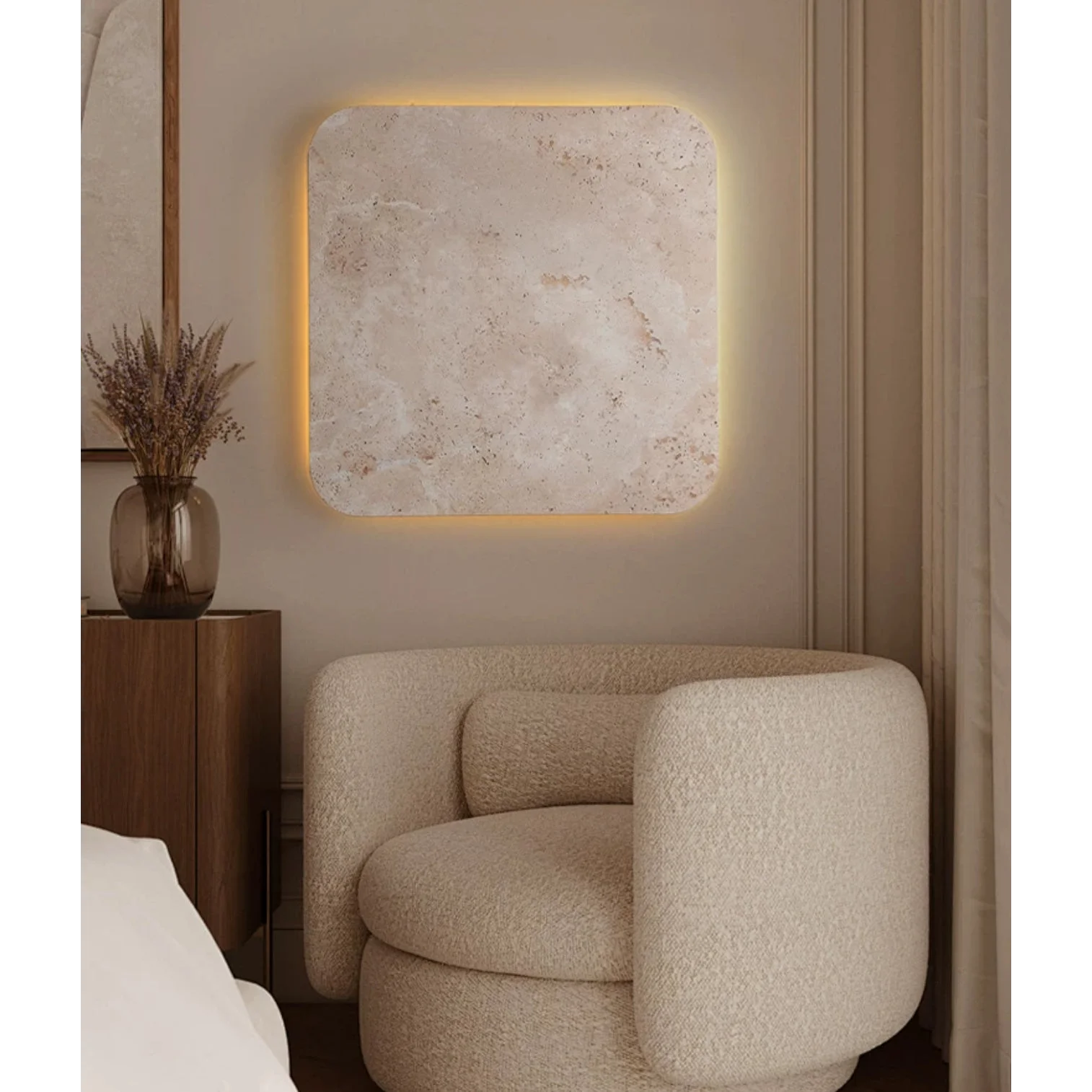Marble Wall Lamps Square Sconces for Living Room Bedroom