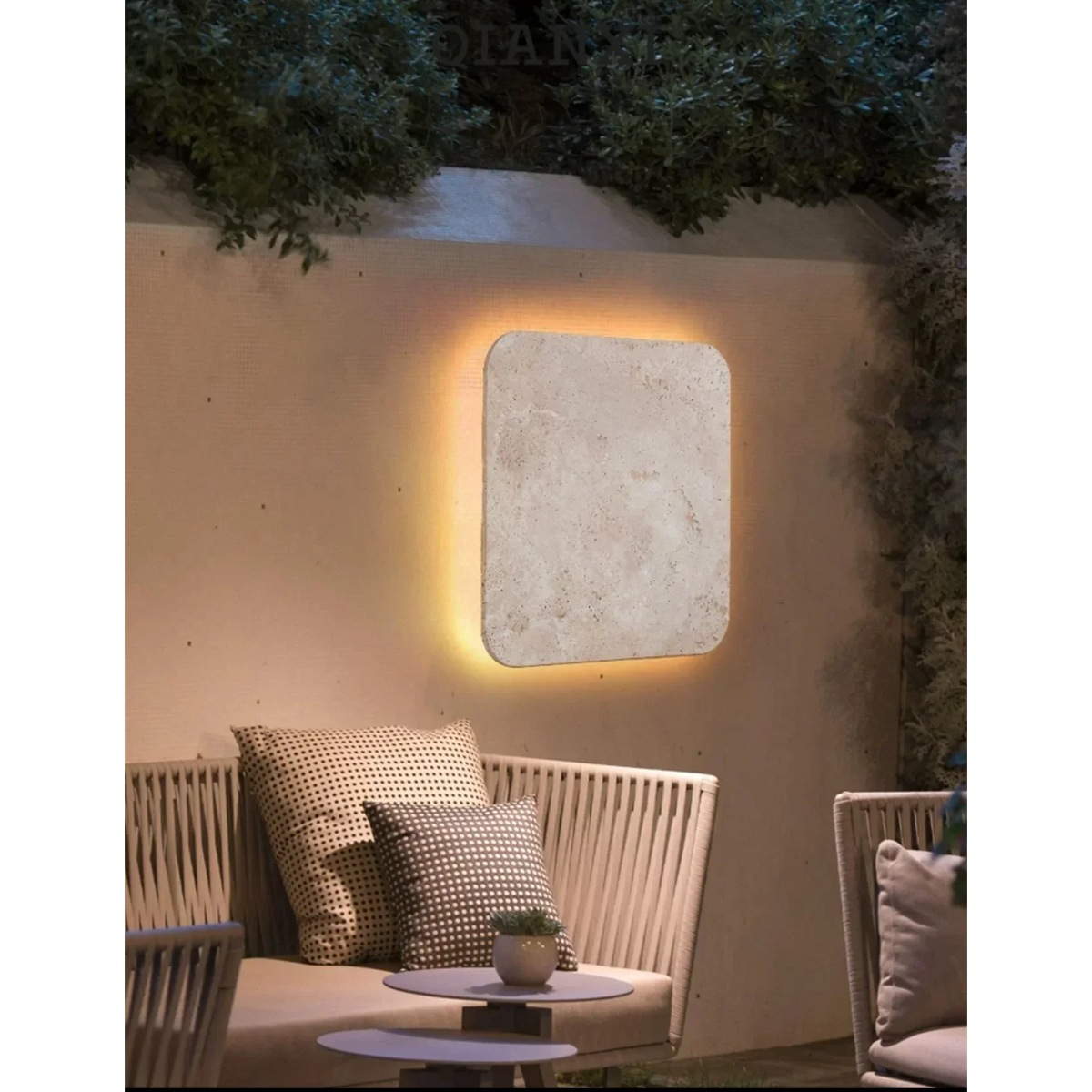Travertine Wall Light | Square Waterproof Stone Sconce Indoor-outdoor Patio Bathroom & Living Casalolalights Luxury