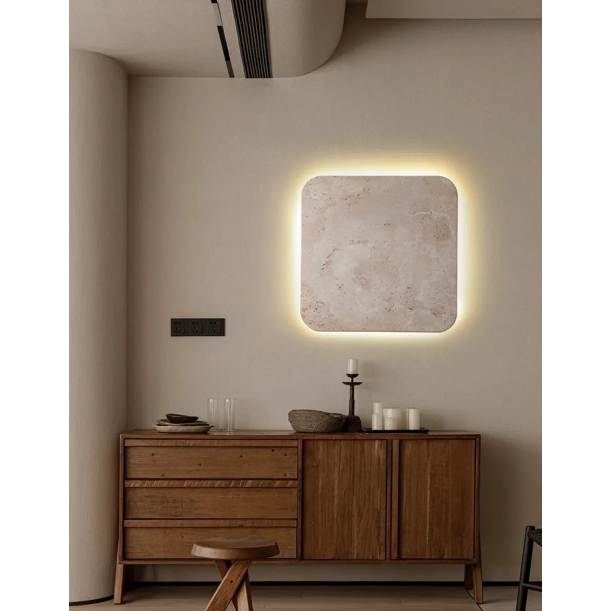 Travertine Wall Light | Square Waterproof Stone Sconce Indoor-outdoor Patio Bathroom & Living Casalolalights Luxury