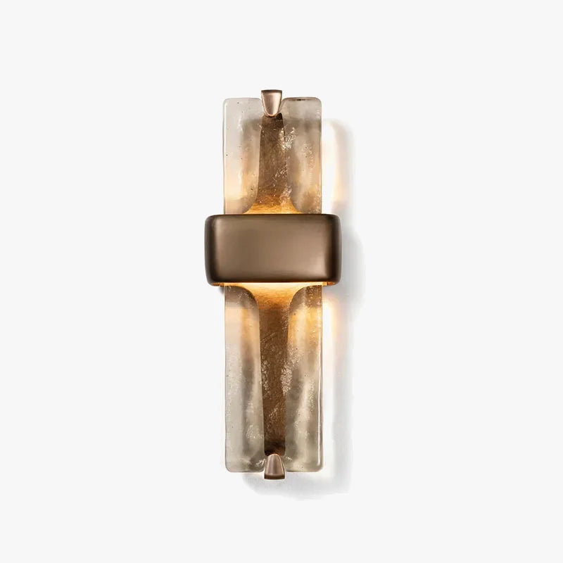 Textured Glass & Solid Brass Wall Sconce | Tall Hallway Doorway Pair E12/e14 Bulb 2700k Casalola Lights Luxury Lamps