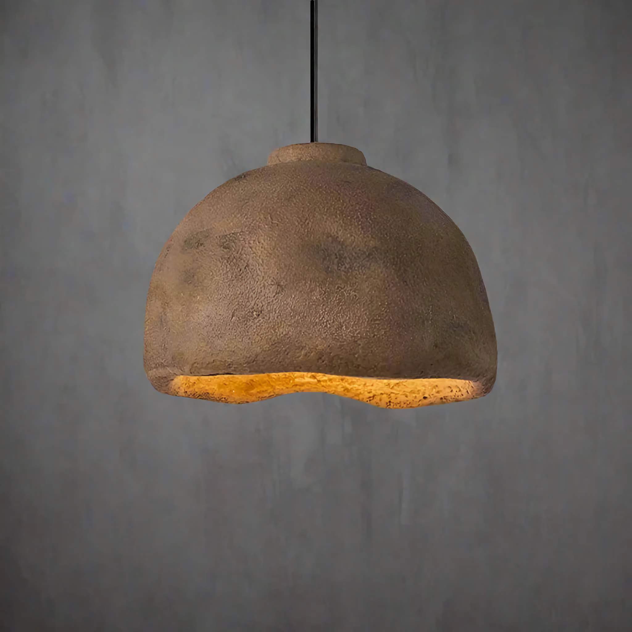 Wabi-sabi Pendant Light 35-45cm | Textured Earth-tone Resin Hanging Lamp Japandi Dining & Bedroom Casalolalights Luxury