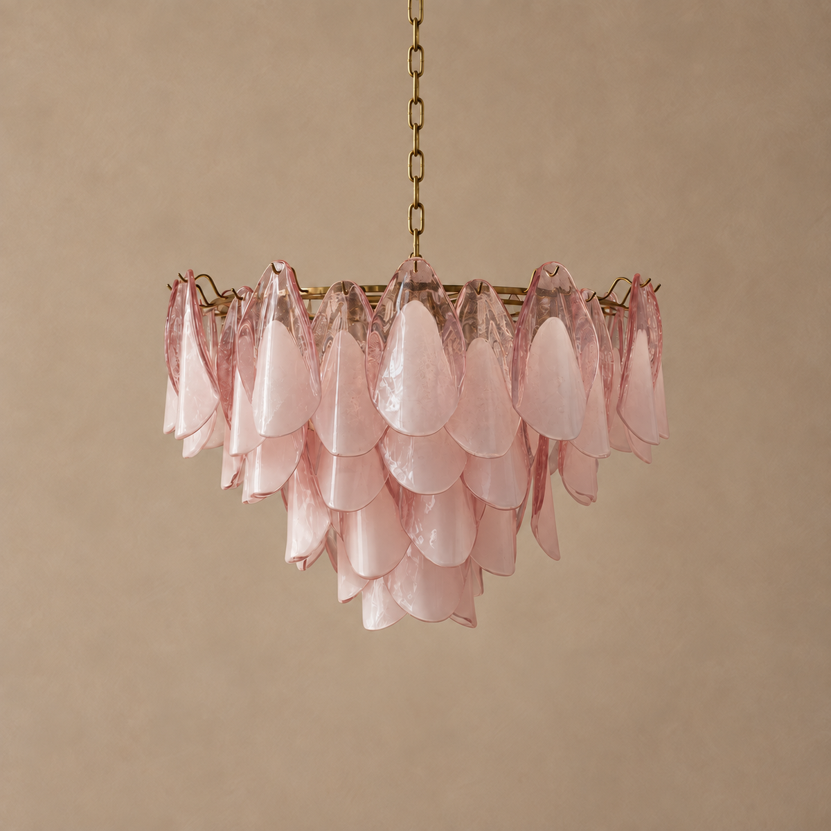 Pink Glass Chandelier Stainless Steel | Small for a Bedroom Large Living Room Custom Chain Drop Casalola Lights Luxury