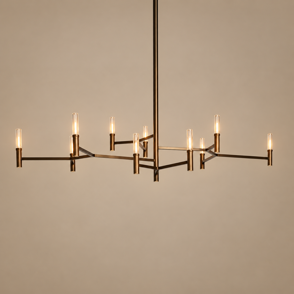 Copper Radial Chandelier Glass Diffusers | Spreads Wide Without Blocking the View Extra Large Casalola Lights Luxury