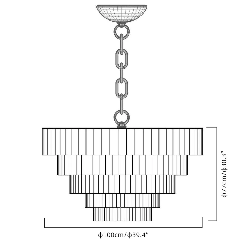 Black Tiered Alabaster Chandelier for Dining Room | Stainless Steel 2 to 5 Tiers 45-110 Cm (17.7-43.3″) Casalola Lights