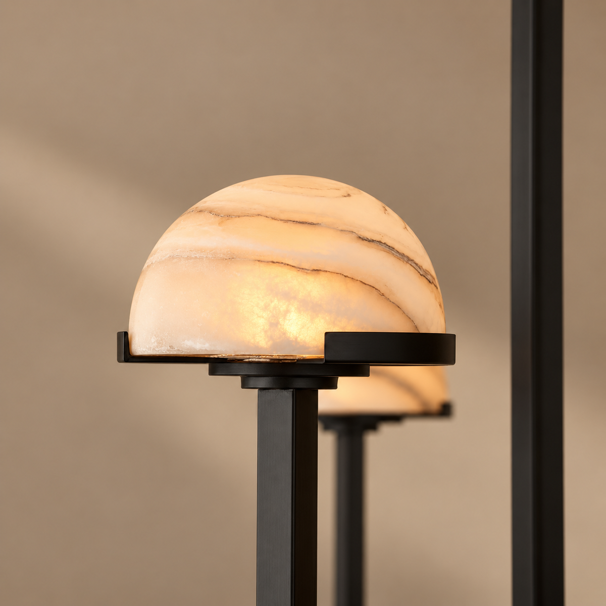 Genuine Alabaster Dome Chandelier | Custom Rod for a High Ceiling Casalola Lights Luxury Lamps Interior Designers