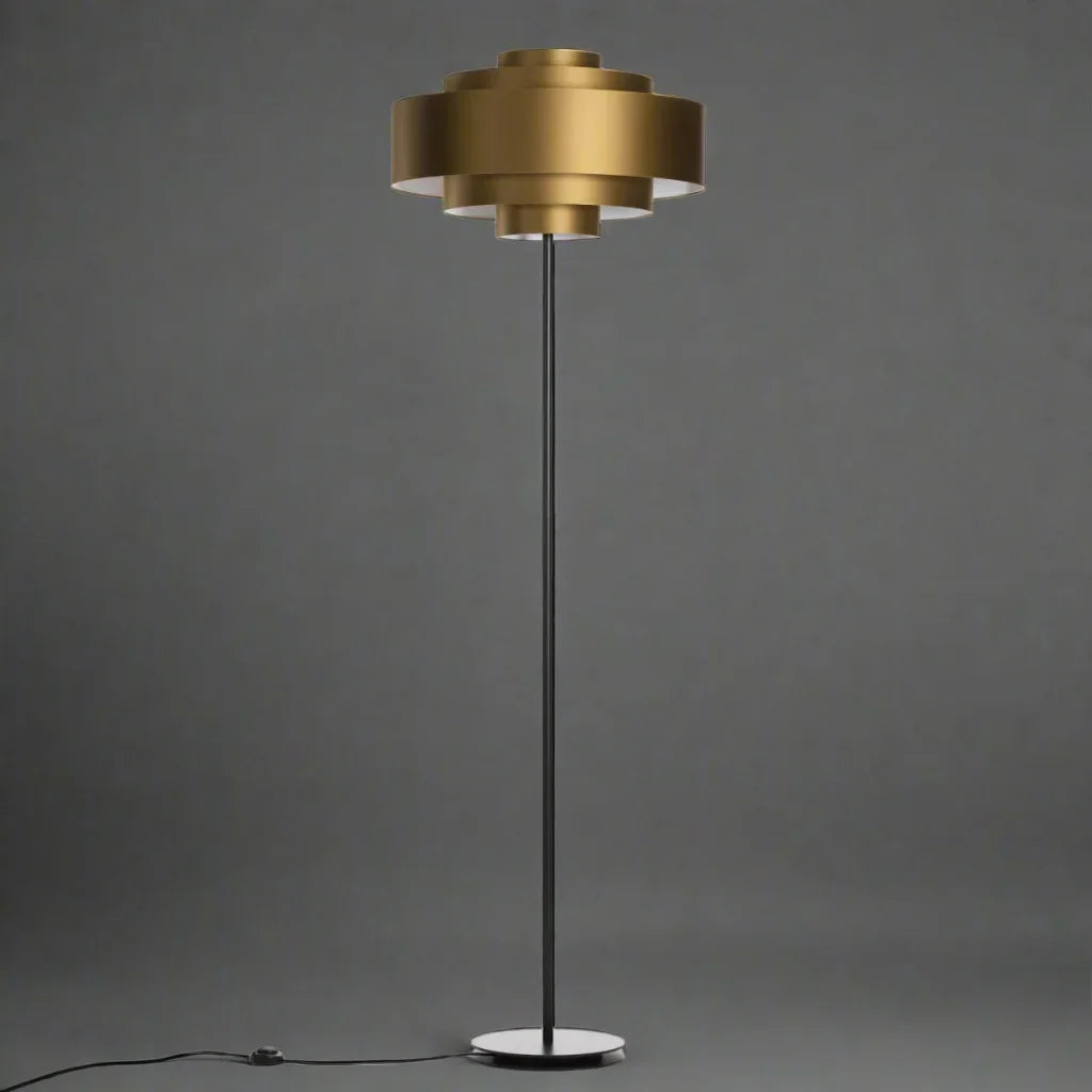 Tiered Brass 3 Light Floor Lamp Black Base | 170cm Tall Gold or Blue E26/e27 Dimmable Option Casalola Lights Luxury