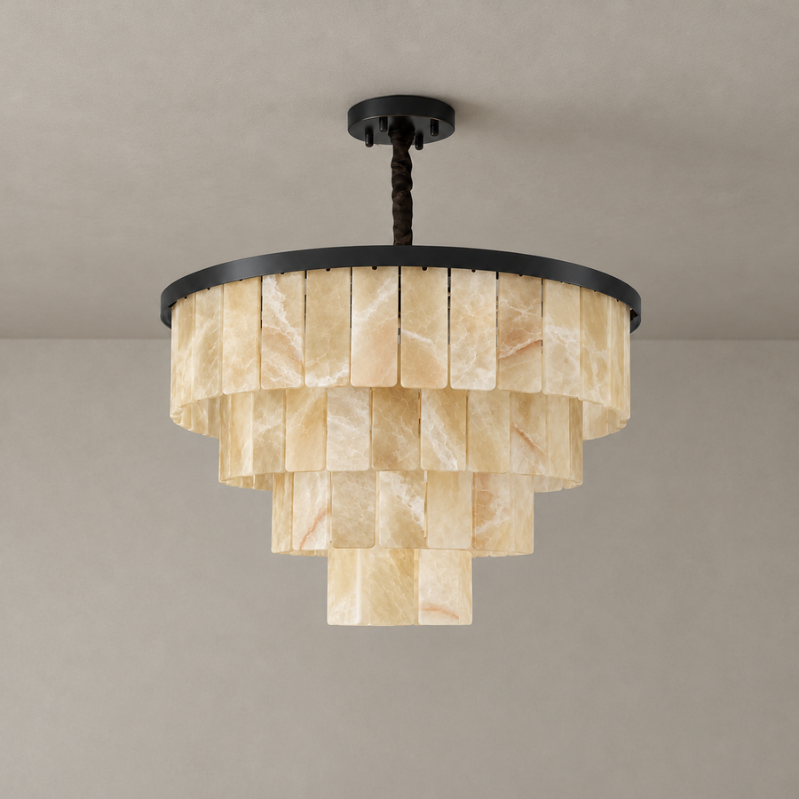 Tiered Honey Onyx Chandelier
