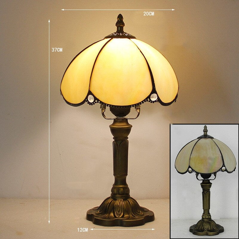 Luxurious Tiffany Table Lamp Copper Colorful Glass - Lamps