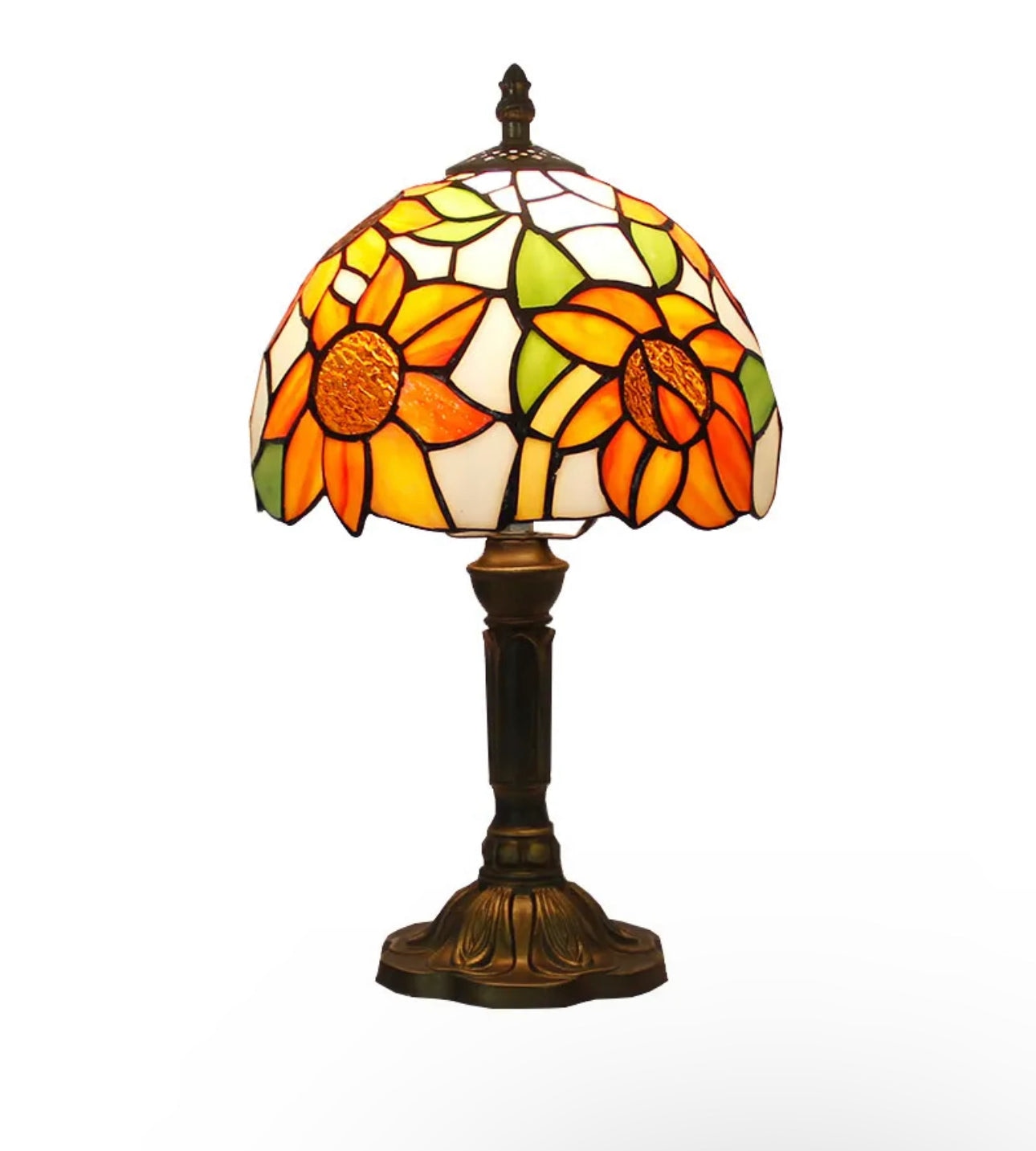Tiffany Desk Lamp Copper Colorful Glass Art Nouveau - Lamps