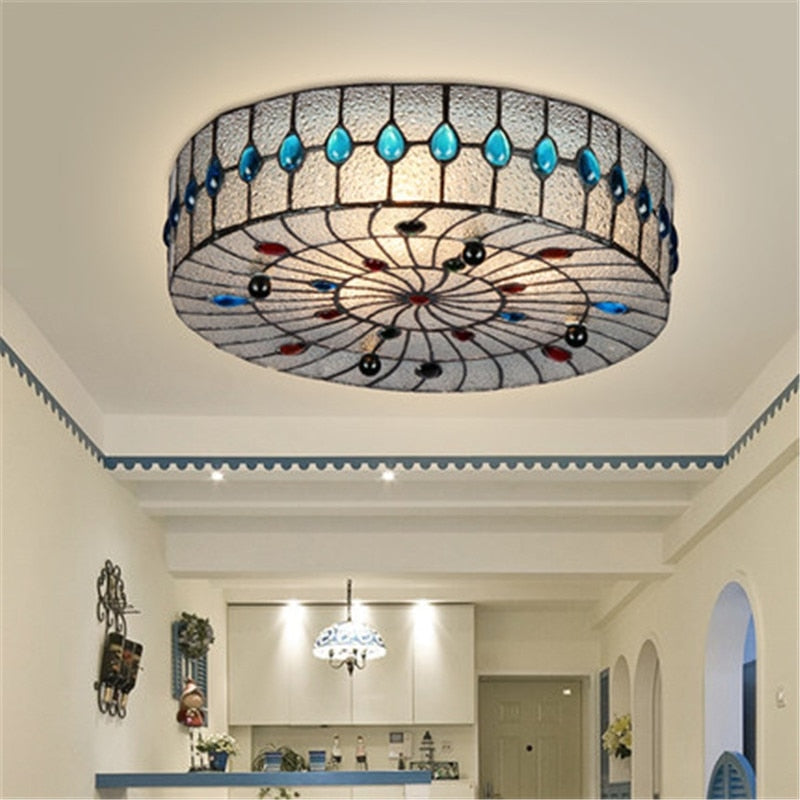 Tiffany Style Flush Mounts Living Room Corridor Hallway - Lamps