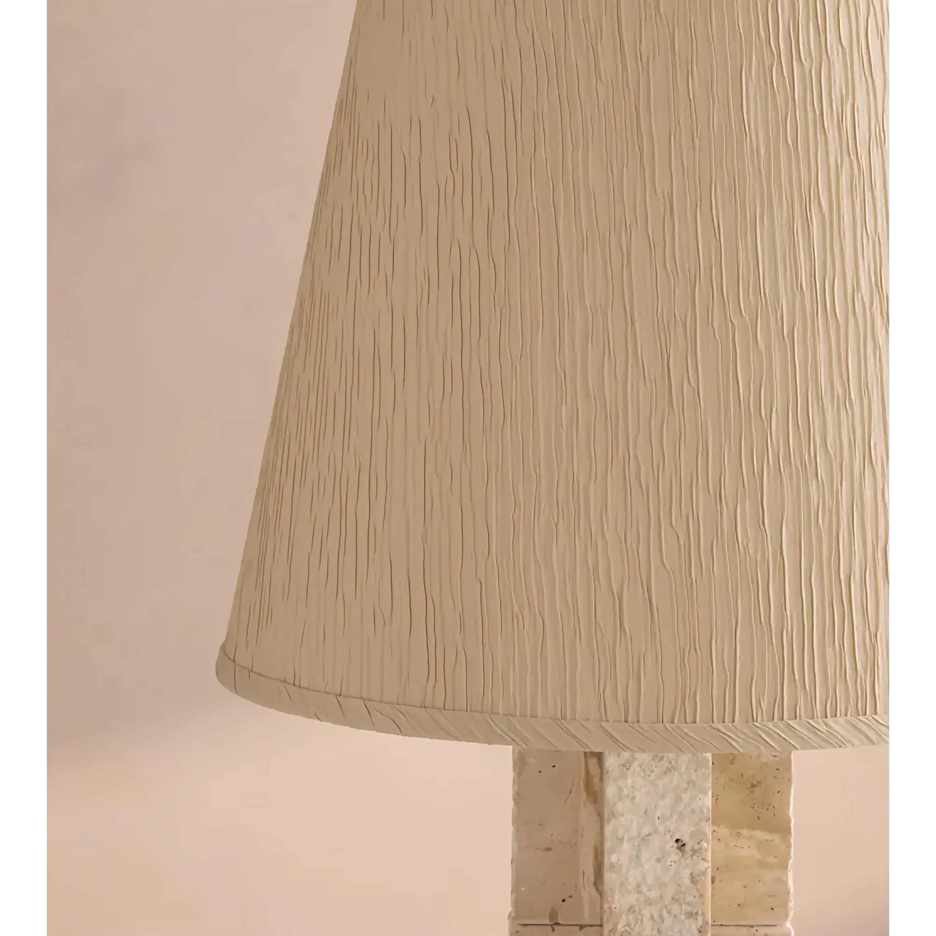 Travertine Block Table Lamp | Monolithic Wabi Sabi Lighting