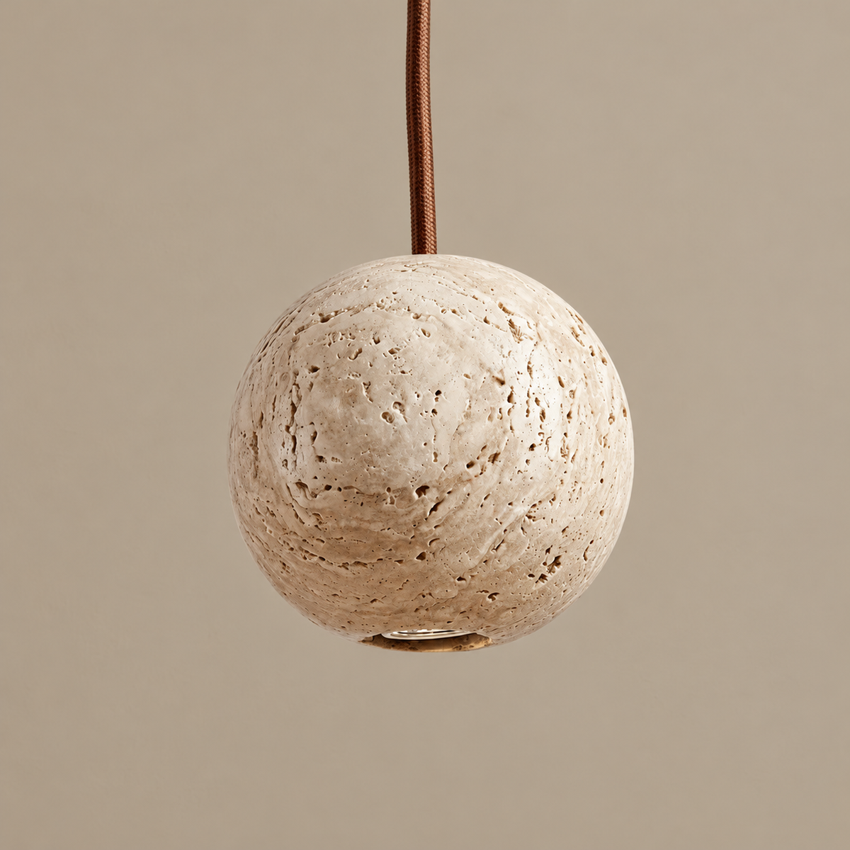 Globe Pendant Light - Travertine Sphere Casalola Lights Luxury Lamps for Interior Designers