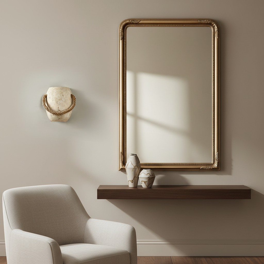 Travertine Wall Sconce with Rope | Clwpa66