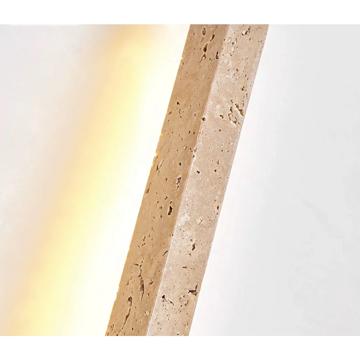 Travertine Wall Light 55cm | Stone & Wood Sconce Wabi-sabi Minimalist Living Room Corridor Casalolalights Luxury Lamps
