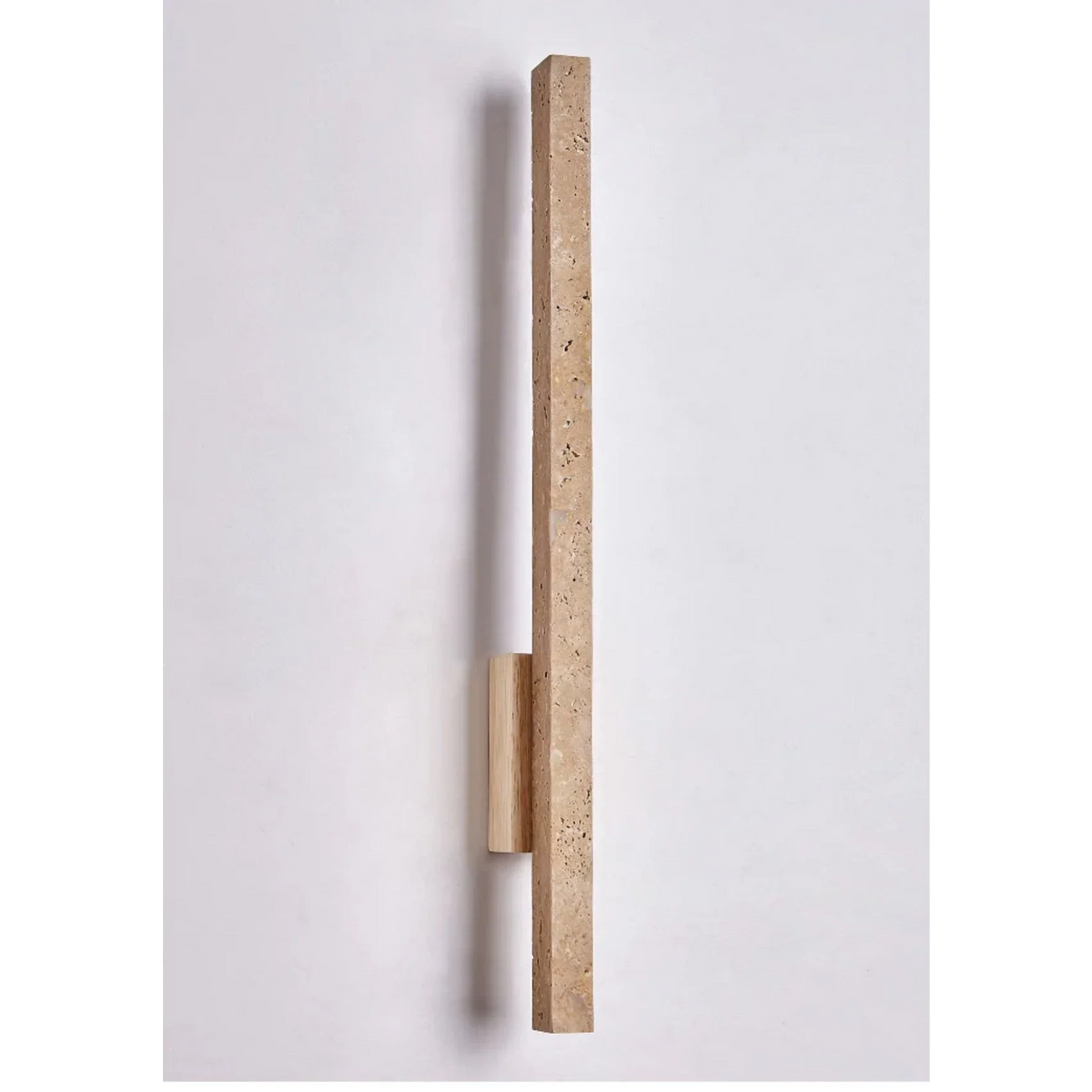 Travertine Wall Light 55cm | Stone & Wood Sconce Wabi-sabi Minimalist Living Room Corridor Casalolalights Luxury Lamps