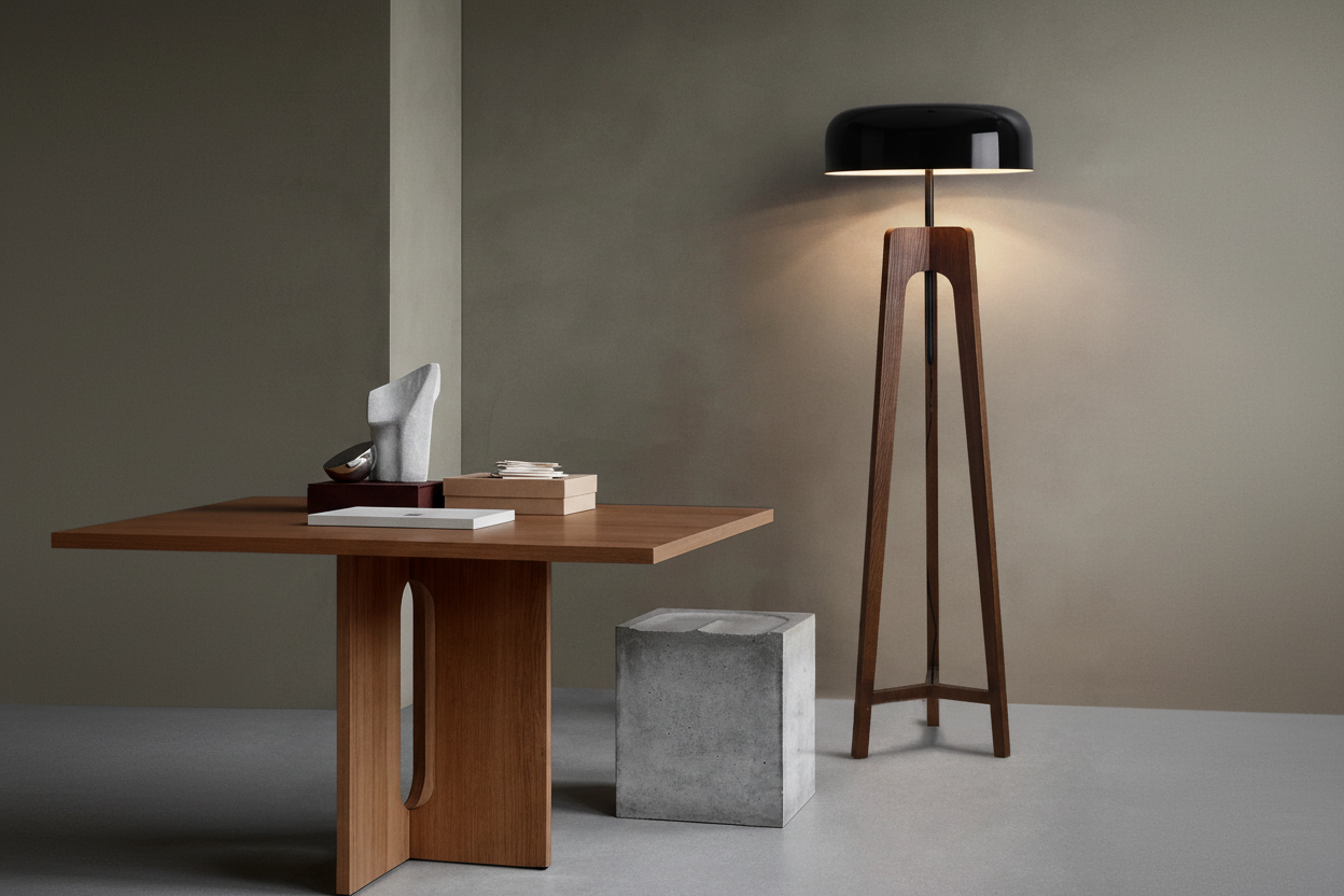 TRIAD OF LIGHT WOOD TRIPOD LAMP | CL852225