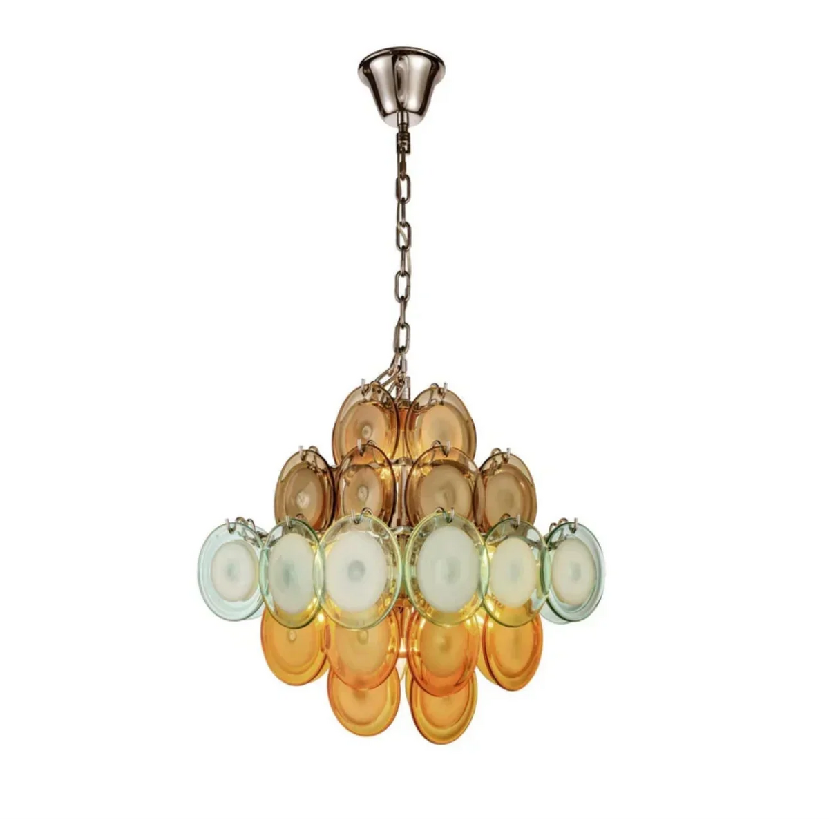 Glass Disc Chandelier | Mid-century Tiered & Copper Italian Modern Dining Room Foyer Casalolalights Luxury Lamps