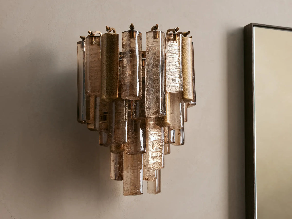 Textured Cast Glass Wall Sconce | Brass | Veneziana Casalola Lights Luxury Lamps for Interior Designers