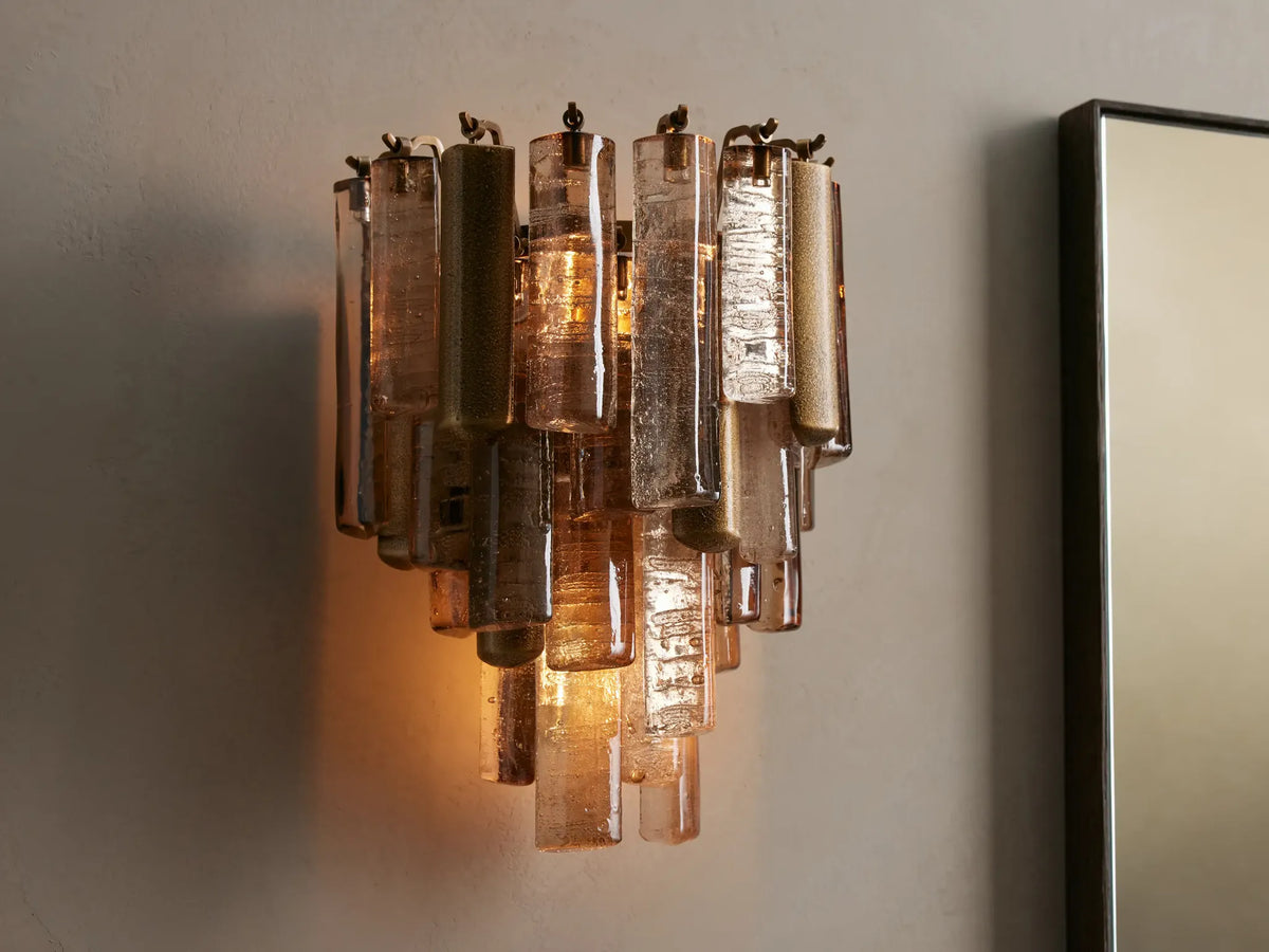 Textured Cast Glass Wall Sconce | Brass | Veneziana Casalola Lights Luxury Lamps for Interior Designers