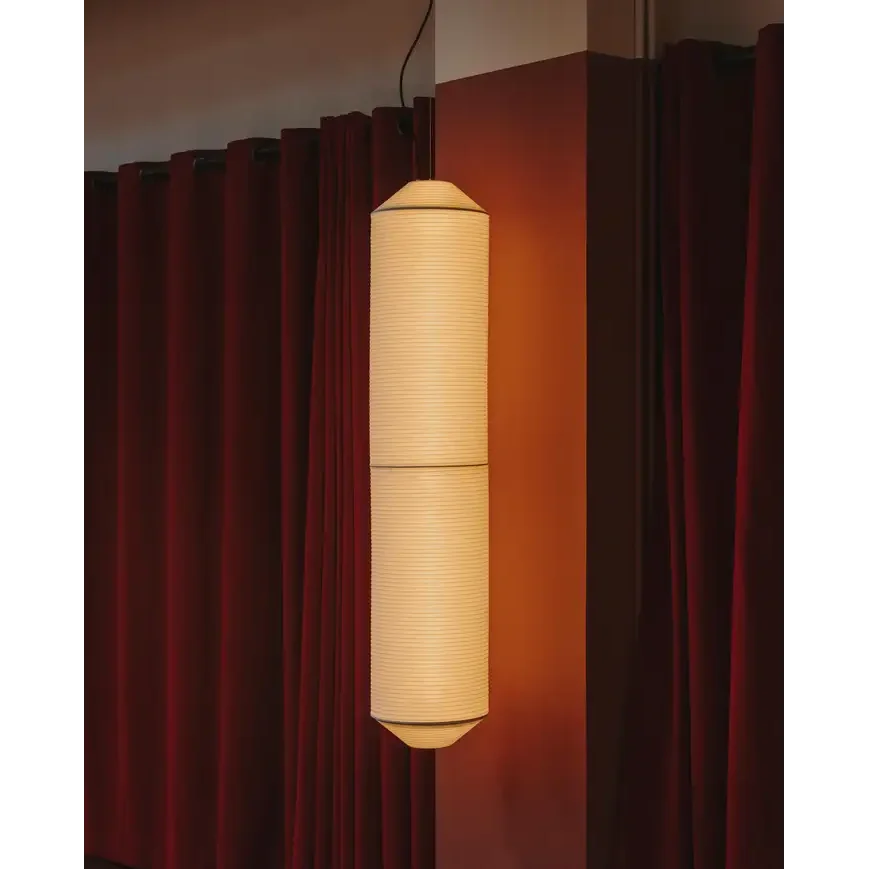 Vertical Paper Pendant Light 93cm | Tall Rice-paper Column Lamp Japandi Minimalist Living & Bedroom Casalolalights