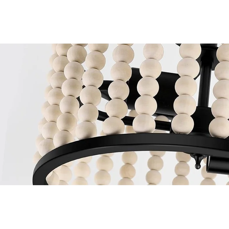 Vintage Ceiling Lamp | Wooden Bead Chandelier | Cottagecore for Bedroom Living Room Hallway