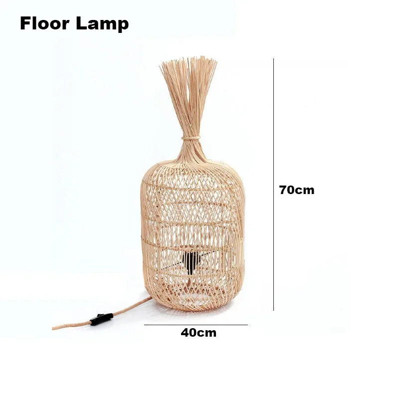 Vintage Handcrafted Bamboo Lamp Collection Floor Lamps Pendant Natural Material