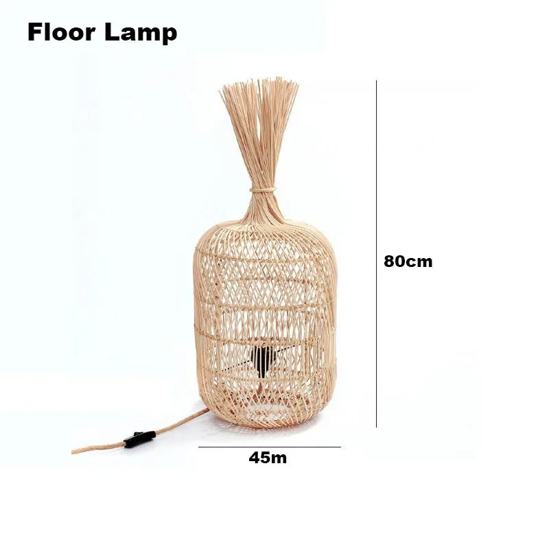 Vintage Handcrafted Bamboo Lamp Collection Floor Lamps Pendant Natural Material