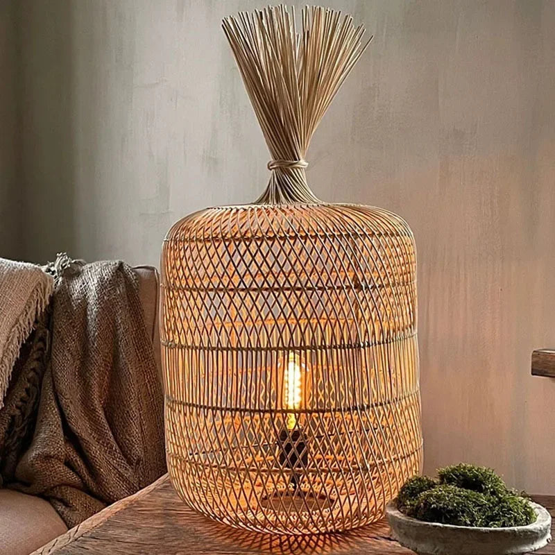 Vintage Handcrafted Bamboo Lamp Collection Floor Lamps Pendant Natural Material