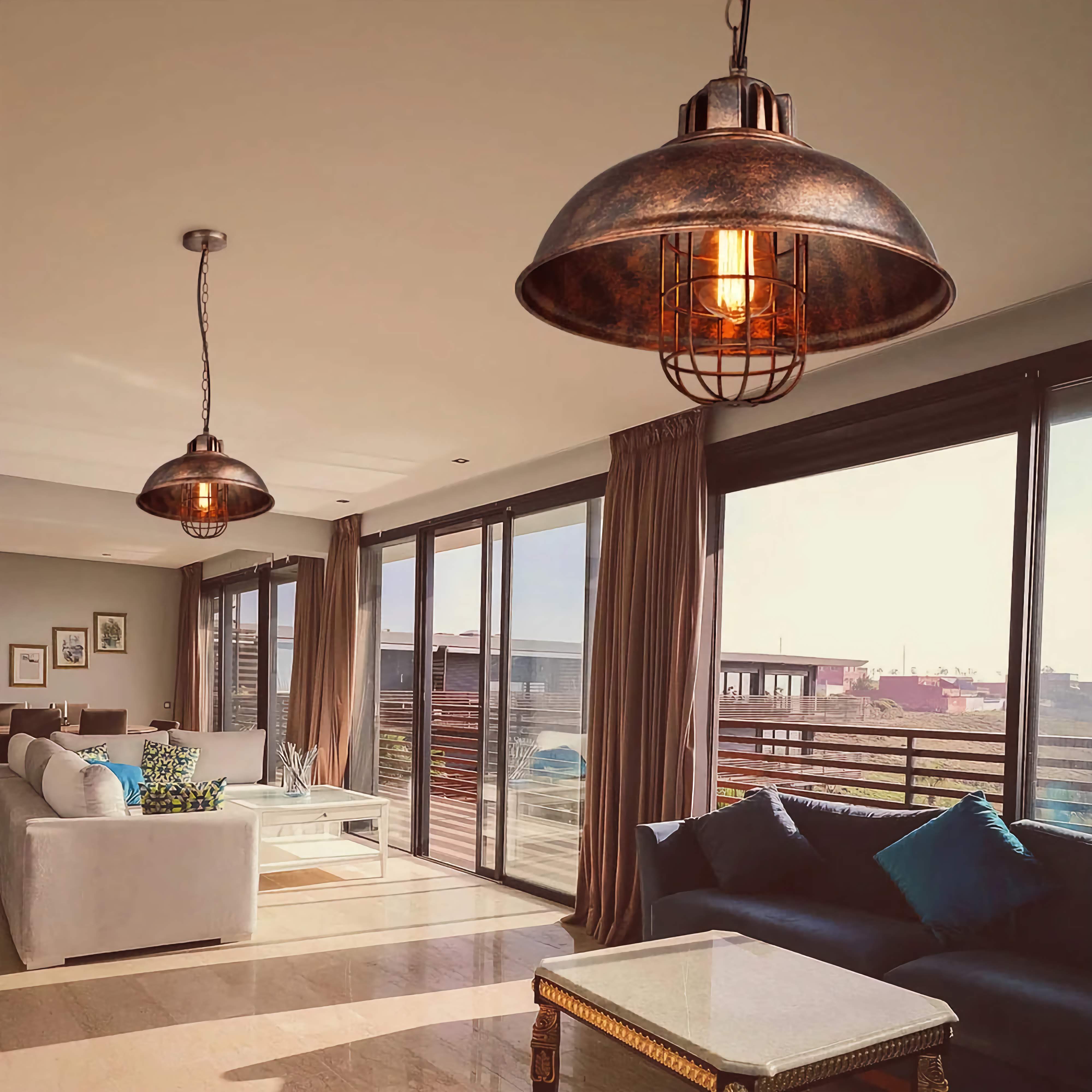 Vintage Pendant Lamps | Bronze Industrial Metal Single Lights | Casalola