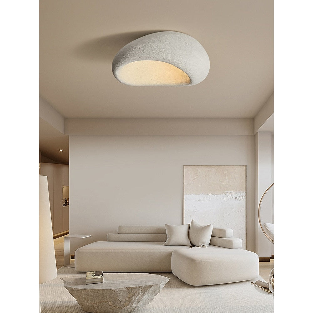 Plafonnier Wabi Sabi, design moderne, à LED, en résine blanche •  Plafonniers Design