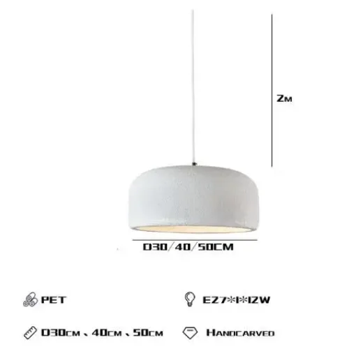 Wabi-sabi Dome Resin Pendant Light for Dining Room Living Bedroom | Japandi Decor