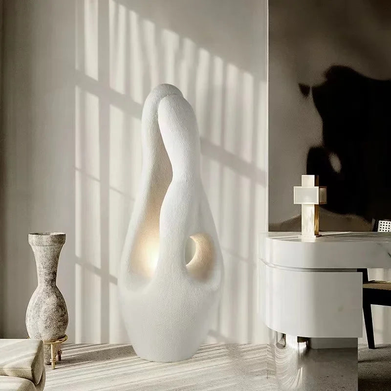Wabi - sabi Luxury Modern Minimalism White Floor Lamp For Living Room Bedroom - Unique Lamps