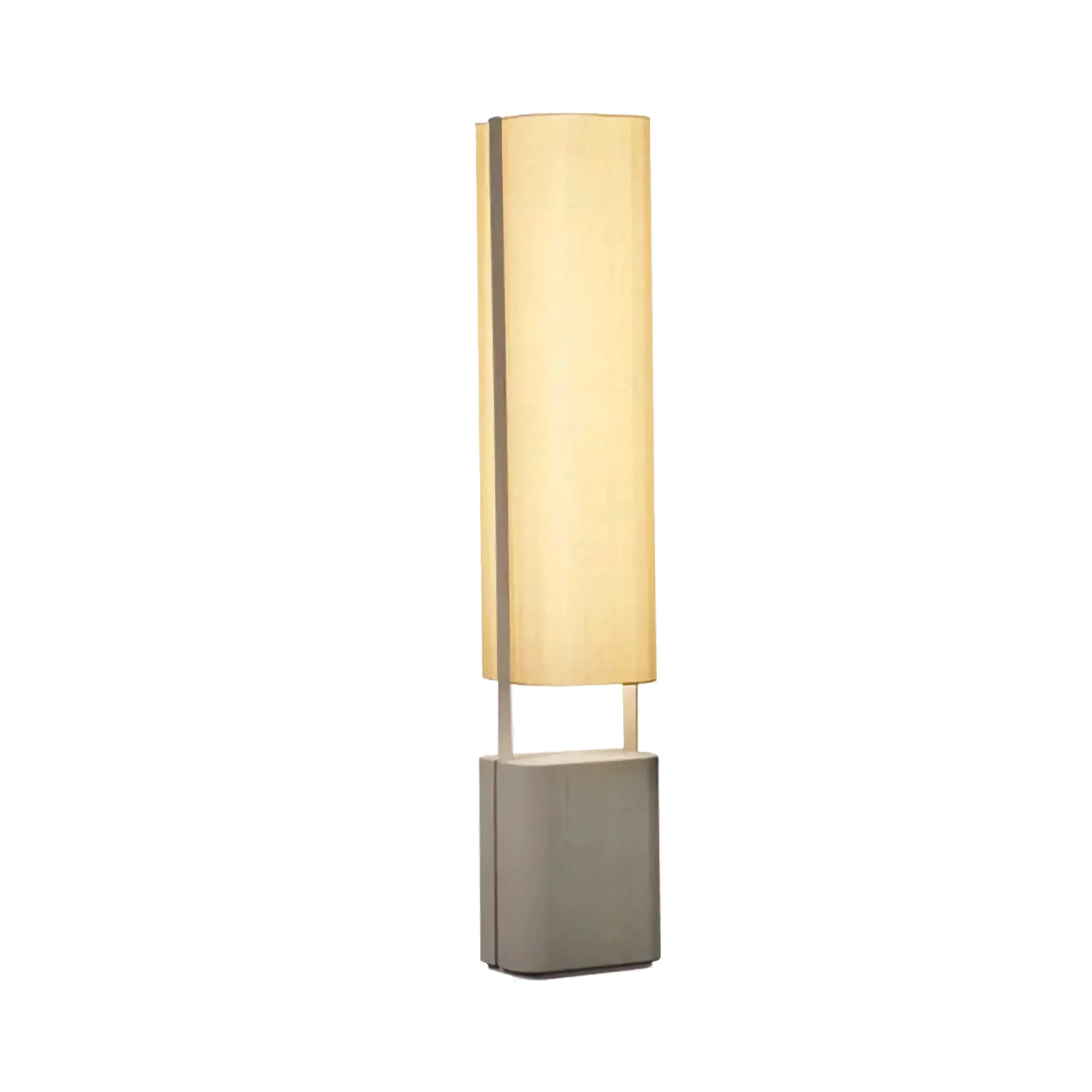 Monolithic Floor Lamp with Linen Shade | Sculptural Ambient Lighting