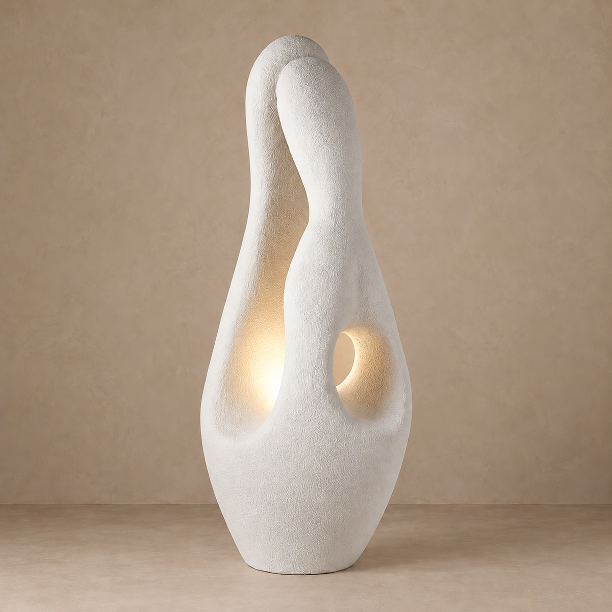 CLK852220 floor lamp with warm light inside its curved lower recess