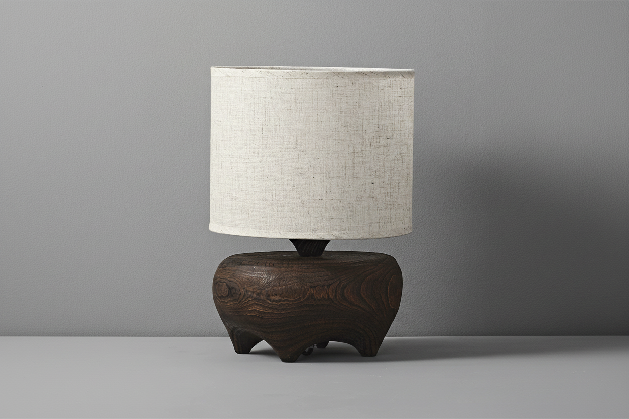 Настольная лампа Wabi-sabi из резного дерева ручной работы | Cljan784