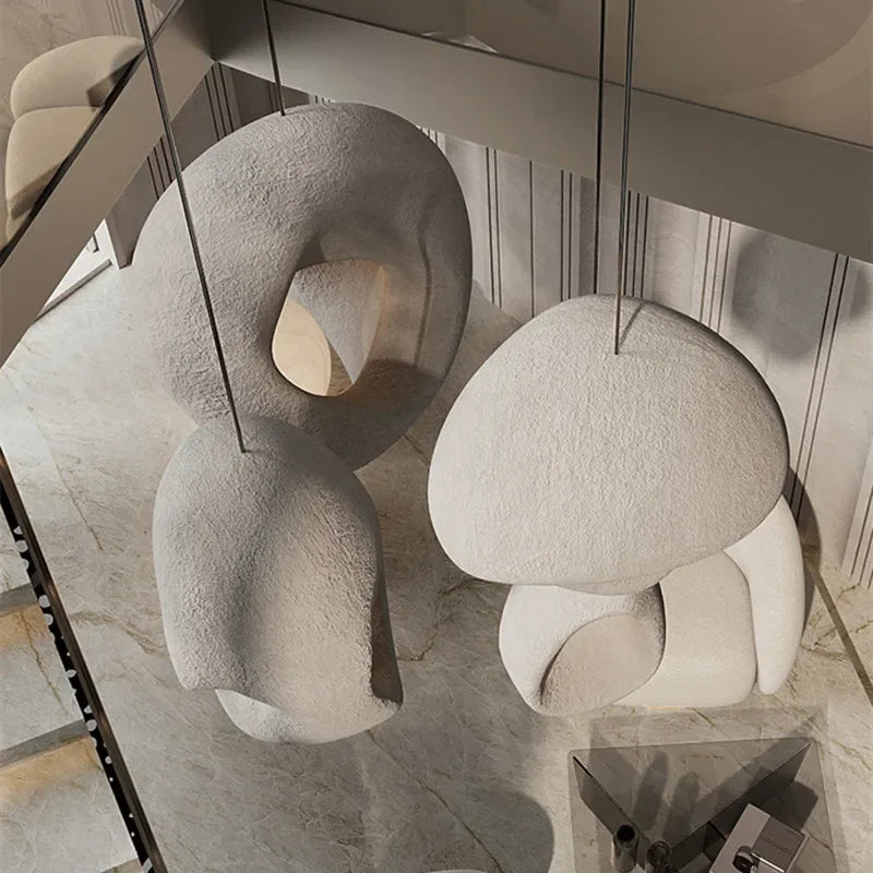 Wabi Sabi Ceiling Light Fixtures | Minimalist Resin Lighting for Warm Elegant Interiors