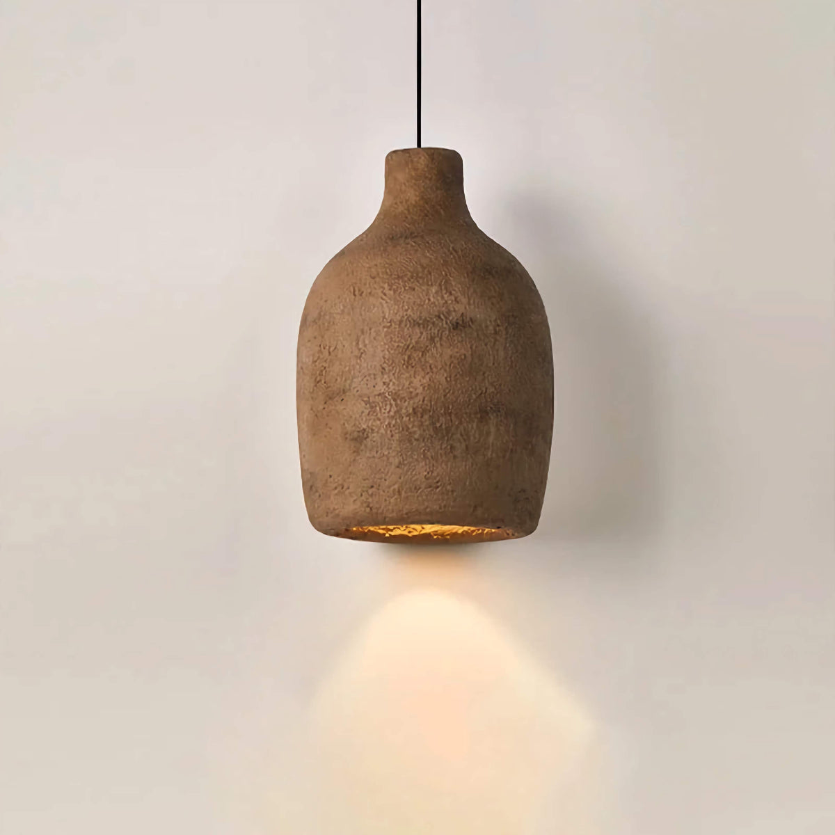 Resin Pendant Light for Dining Table or Bedroom | Wabi-sabi Earth Tone Shade in Brown Gray 11.8 Inch Casalola Lights