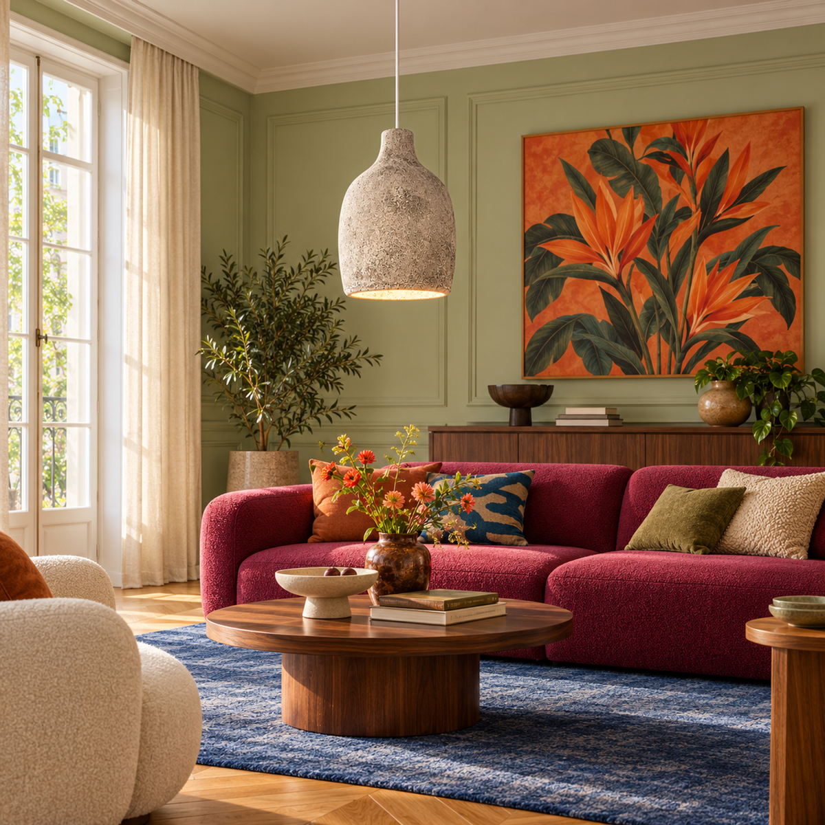 Modern Pendant Light - Tall Earth-tone Resin Casalola Lights Luxury Lamps for Interior Designers