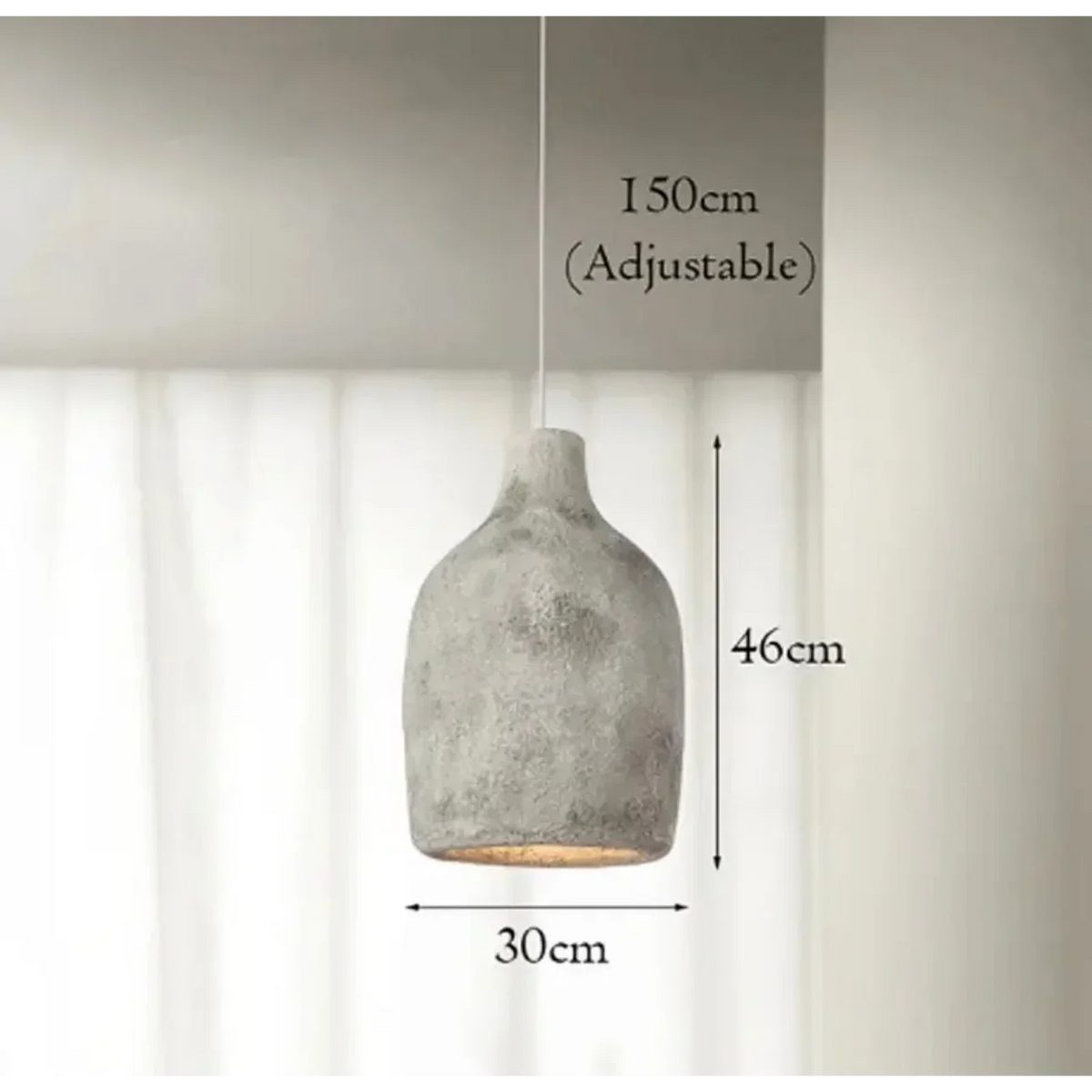 Resin Pendant Light for Dining Table or Bedroom | Wabi-sabi Earth Tone Shade in Brown Gray 11.8 Inch Casalola Lights