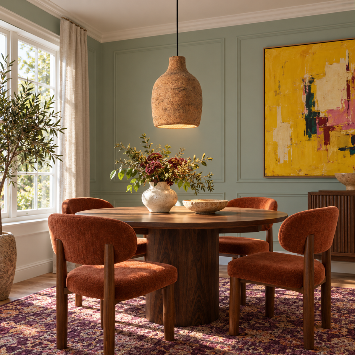 Modern Pendant Light - Tall Earth-tone Resin Casalola Lights Luxury Lamps for Interior Designers