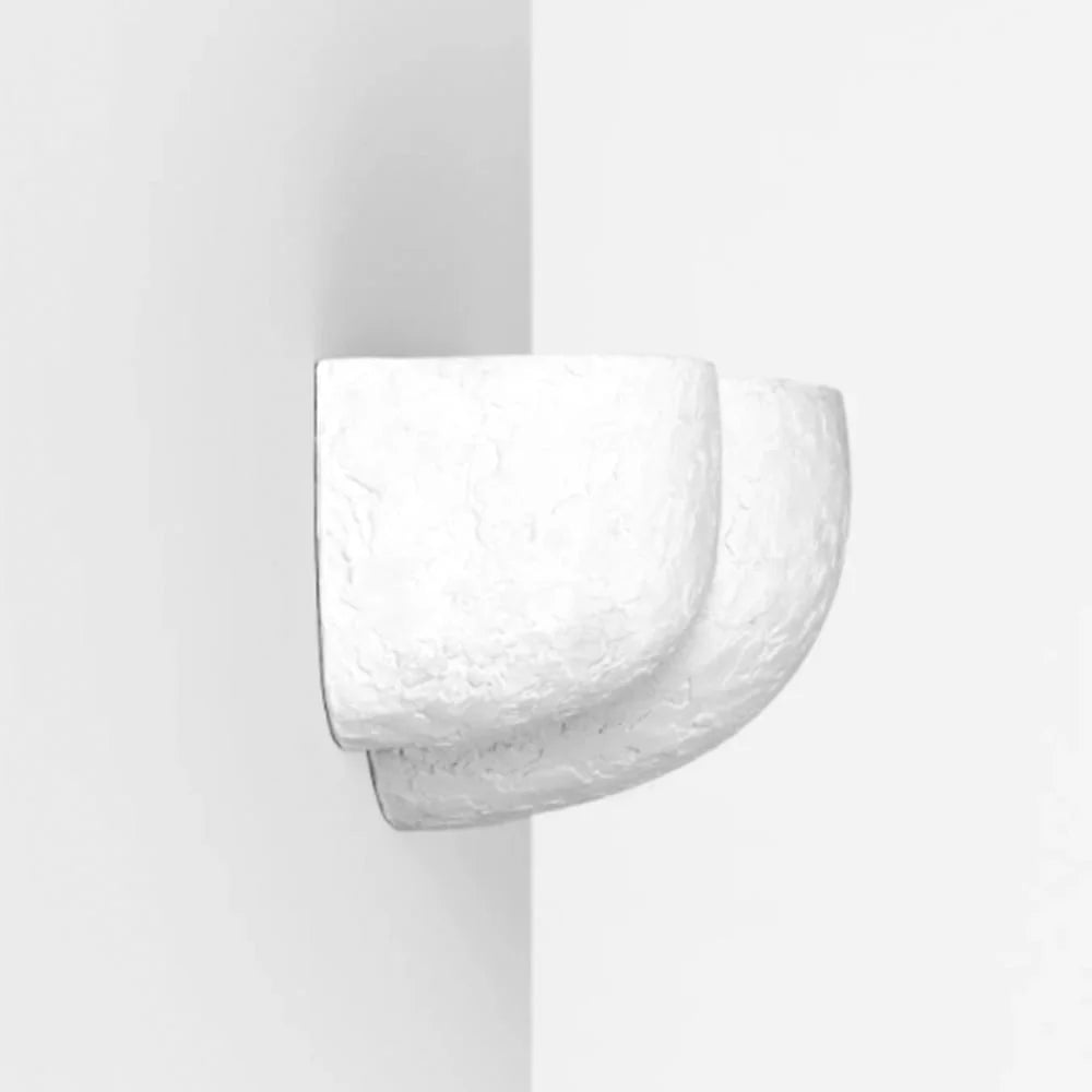 Wabi Sabi Plaster Wall Sconce – Sculptural Light for Hallway & Bedroom